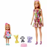 Barbie Набор игровой 2 куклы +3 питомца, GTM82
