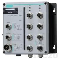 TN-5510A-2GTX-WV-CT-T Управляемый Ethernet коммутатор L2 с 8 портами 10/100 BaseT(X) и с 2 портами 10/100/1000 Base-T(X) с портами М12, резервируемое питание 24...110В постоянного тока, защитное покрытие,-40 до 75С MOXA TN-5510A-2GTX-WV-CT-T
