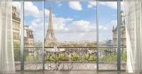 Фотообои "Окно в Париж" на бумажной основе с бумажным покрытием. Арт.bur-216