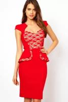 Женское Красное платье клубное с белым женский ChiMag N6159 M