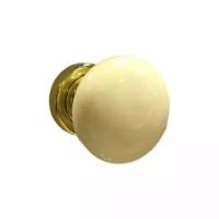Ручка кнопка ''TONDO" OLV керамика champagne/латунь 1.617