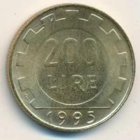 Италия 200 лир 1995 год