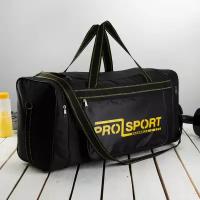 Спортивная сумка, отдел на молнии, 3 наружных кармана, цвет чёрный