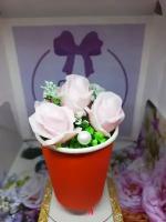 Букет цветов из мыла ручной работы "Розовые розы"