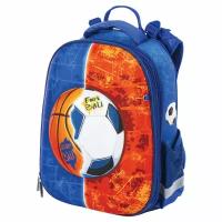 Ранец (рюкзак) школьный ортопедический для мальчика первоклассника Юнландия Extra Sports ball 2020, синий, 228802