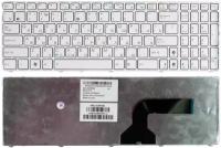 Клавиатура для ноутбука Asus K54L, русская, белая рамка, белые кнопки