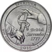 Монета номиналом 25 центов, США, 2015, "Национальный исторический парк Саратога (Нью-Йорк)" D