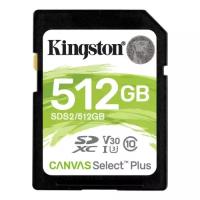 Карта памяти Kingston Canvas Select Plus SDXC 512GB UHS-I U3 V30 R100/W85MB/s (SDS2/512GB)