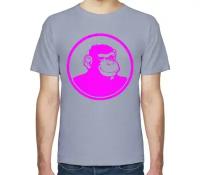 Мужская футболка Все Футболки Monkey - обезьяна мужская футболка с коротким рукавом голубой меланж