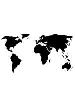 Карта мира La Contre'e 150х80 cm черная