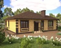 Проект жилого дома SD-proekt 11-0003 ( 123,9 м2, 12,33*12,33 м, керамический блок 440 мм, облицовочный кирпич)