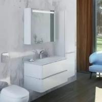 Мебель для ванной Am.Pm Sensation 80 подвесная, белый глянец (Тумба с раковиной + зеркало)