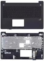 Клавиатура для ноутбука Asus G550JK Series, черная с черным топкейсом и подсветкой