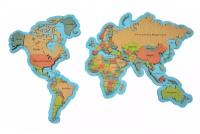 Карта мира 120х70, 3D, из пробки, из дерева, объемная, многоцветная, на стену, интерьерная карта мира