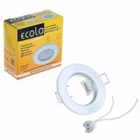 Под лампу Ecola Светильник встраиваемый Ecola, GU5.3. DL90, MR16, 30x80 мм, плоский, белый