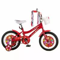 Велосипед детский двухколесный с колесами 14" Маша и Медведь красный ВНМ14213