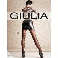 Фантазийные колготки с леопардовым рисунком Giulia LEO 01, размер 2, цвет Черный