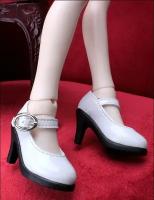 Туфли на каблуках белые для кукол БЖД Luts (Латс) 43 см