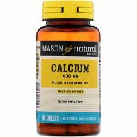 Mason Natural Calcium Plus Vitamin D3 600 mg 60 Tablets Mav-08895