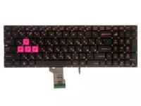 Клавиатура для ноутбука Asus ROG GL502VM, GL502VT, GL502VY черная без рамки с фиолетовой подсветкой 90NB0DR1-R31RU0