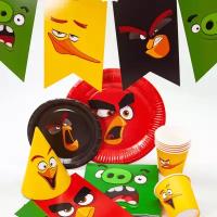 Набор праздничной посуды Angry Birds на 6-12 человек
