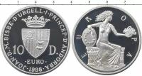 Клуб Нумизмат Монета 10 динерс Андорры 1998 года Серебро Европа