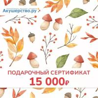 Подарочный сертификат (открытка) номинал 15000 руб. Дары осени