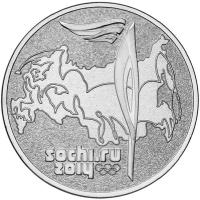 Монета 25 рублей 2014 Олимпиада в Сочи "Факел" (сочинская) M213002