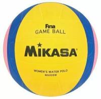 Мяч для водного поло MIKASA W6009W р.4, жен, FINA Approved, резина, вес 400-450гр, желт-сине-роз