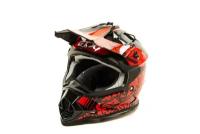 Шлем мото кроссовый GTX 632S (S) #2 BLACK / RED детский (49-50)