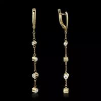 PLATINA jewelry Серьги из желтого золота с Swarovski Zirconia 02-4288-00-501-1130-38