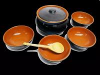 Набор посуды "Вятская керамика" для каши (3,5 кг.) (черный)