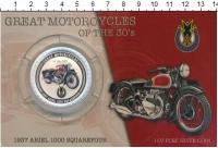 Клуб Нумизмат Набор монет 2 доллара Островов Кука 2007 года Серебро Мотоцикл: Ariel 1000 Squarefour 1937