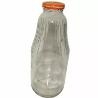 Бутылка для сока стеклянная 1 л то-43 с крышкой