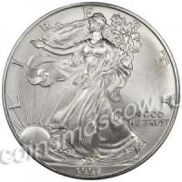 1 доллар 1997 США Шагающая Свобода, UNC, серебро