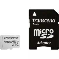 Карта памяти microSDXC 128 GB Transcend Class 10 UHS-I U3 A1 + SD Adapter [TS128GUSD300S-A]