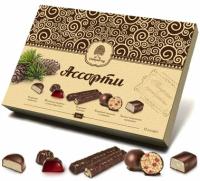 Эко-фабрика "Сибирский кедр" Ассорти набор конфет в шоколадной глазури подарочная коробка