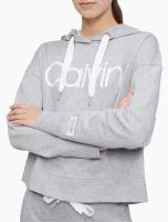 Худи Calvin Klein L серое с белым лого на груди