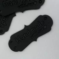 Бирка "Handmade", кожа, цвет черный 1,5х4 см (10 шт.)