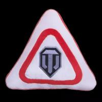 Декоративная подушка с логотипом игры «World of Tanks», в виде треугольника, бело-красного цвета