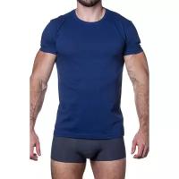Синяя мужская футболка из хлопка Sergio Dallini t750-4, размер 48, цвет Синий