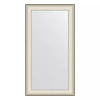 Зеркало Evoform Definite 58x108, в багетной раме, белая кожа с хромом 78мм BY 7627