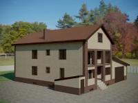 Проект жилого дома SD-proekt 22-0050 (445,27 м2, 20,21*19,33 м, керамический блок 380 мм, облицовочный кирпич)