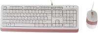 A4TECH Клавиатура + мышь A4 Fstyler F1010 клав:белый/розовый мышь:белый/розовый USB Multimedia