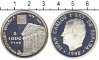 Клуб Нумизмат Монета 1000 песет Испании 1998 года Серебро 20 лет Конституции