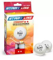 Мячи для настольного тенниса Start Line STANDART 2*, 6 мячей в упаковке, белые.