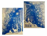 Набор стикеров для декорирования окна "Снегопад в деревне", 41х29 см, (2 листа), Peha Magic