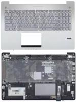 Клавиатура для ноутбука Asus N550 серебристая топ-панель