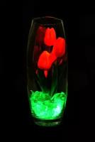 Светодиодные тюльпаны 5шт Красные(зел)