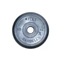 Диск Barbell Atlet обрезиненный черный d-31mm 1,25кг